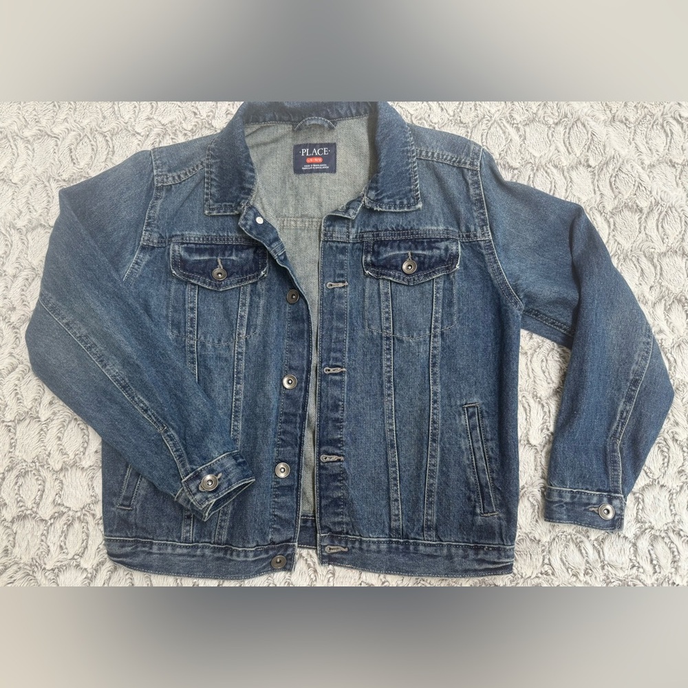 Children’s place denim jacket kids size large 10/12 - Picture 2 of 10